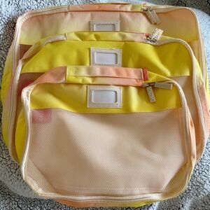 Calpak Yellow and Peach Packing Cube Set